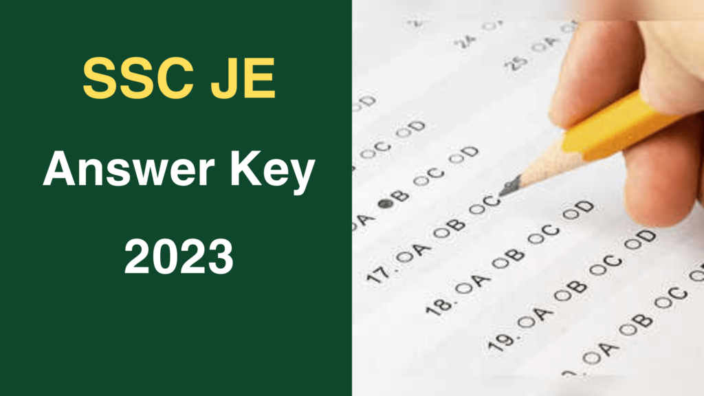 Ssc Je Answer Key 2023 Out, Download Tier 1 Response Sheet Pdf