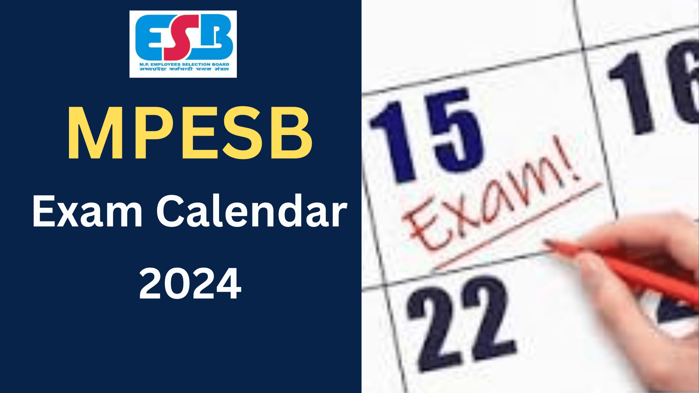 MPESB Exam Calendar 2024