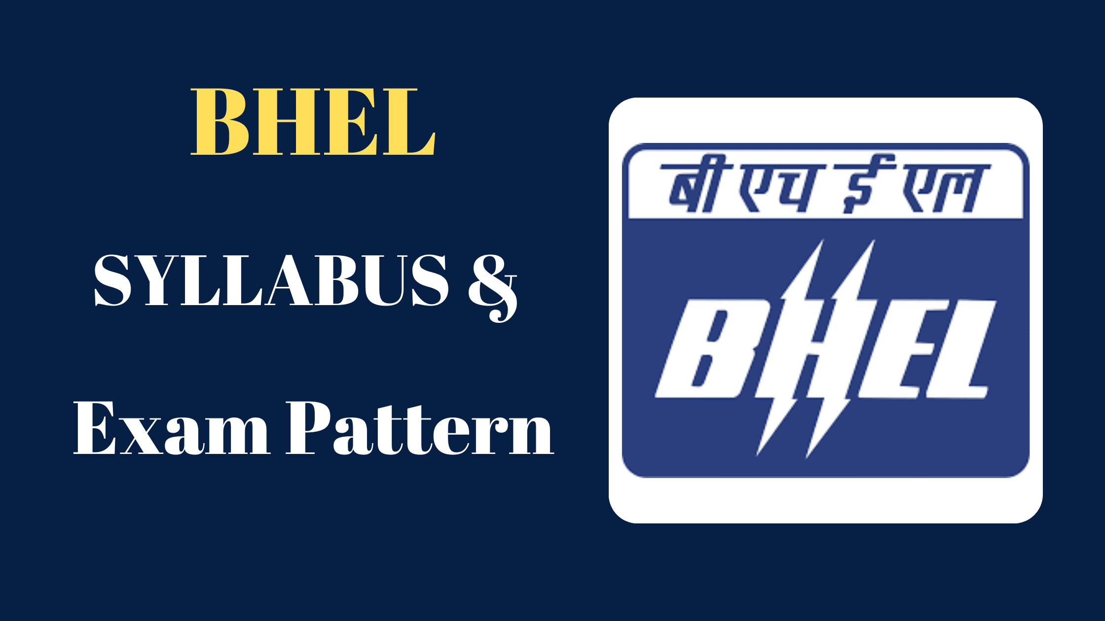 BHEL Syllabus