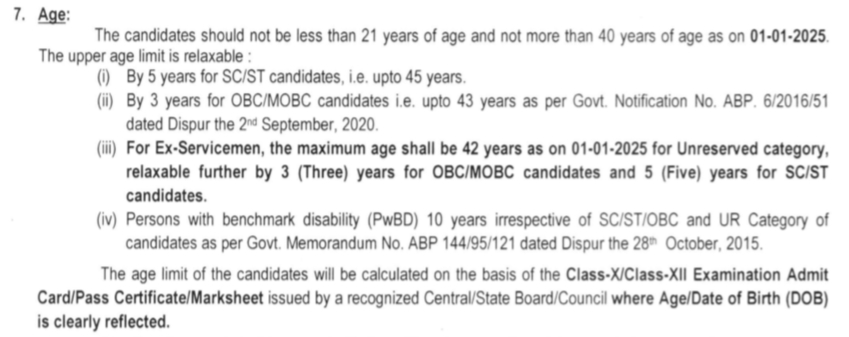 APSC JE Age Limit