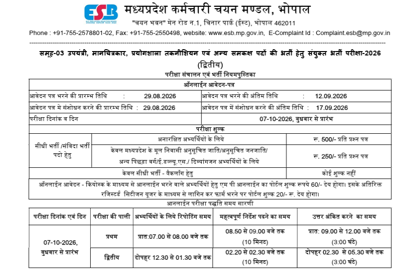 MP Group 3 Notification 2026
