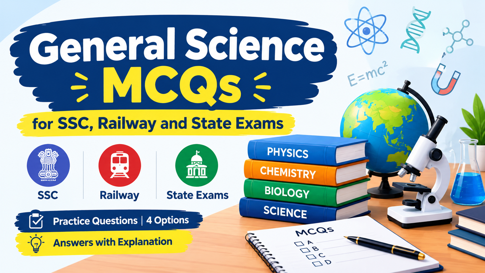 General Science MCQs for SSC, Railway and State Exams