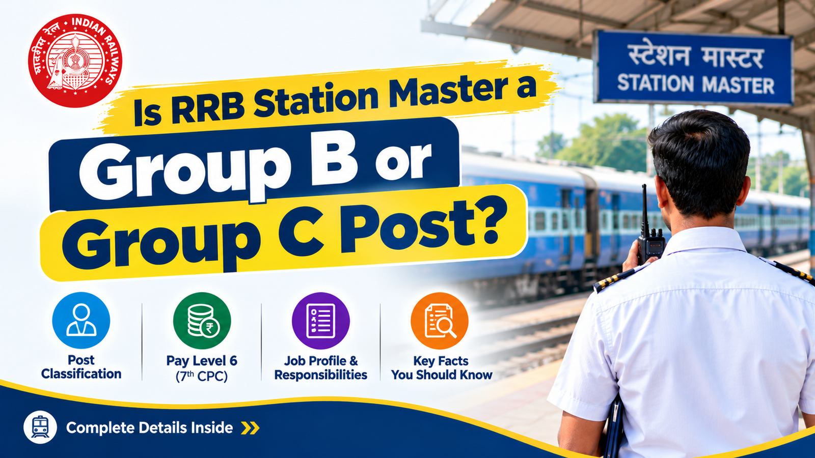 Is RRB Station Master a Group B or Group C Post